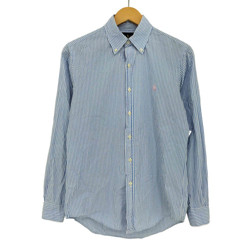 ラルフローレン RALPH LAUREN 現行タグ CLASSIC FIT ストライプ ポニー刺繍 ボタンダウンシャツ メンズ import:XS