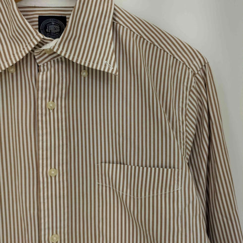 ジェイプレス J.PRESS ストライプ ポケット 長袖 ボタンダウンシャツ メンズ import:L