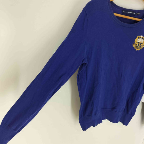 ラルフローレンスポーツ RALPH LAUREN SPORT エンブレム刺繍 コットンニット レディース import:L