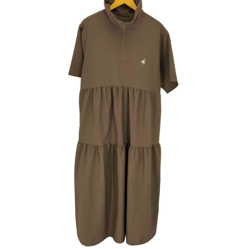 クラシカルエルフ CLASSICAL ELF トレンドのティアード♪胸刺繍サッカーハーフZIPワンピース レディース JPN:XL