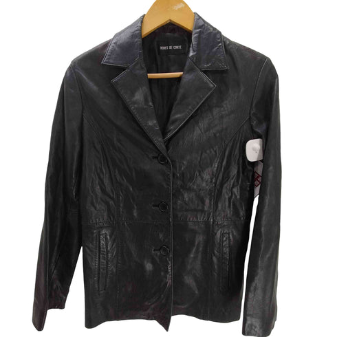 Lamb Leather Tailored Jacket 羊革 ラムレザー シングル 3B テーラード ジャケット レディース 11
