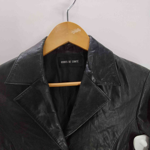 Lamb Leather Tailored Jacket 羊革 ラムレザー シングル 3B テーラード ジャケット レディース 11