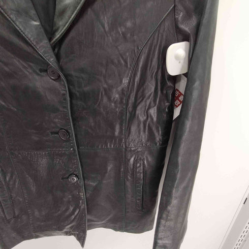 Lamb Leather Tailored Jacket 羊革 ラムレザー シングル 3B テーラード ジャケット レディース 11
