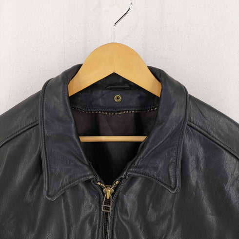 袖リブ付き COW LEATHER JACKET 牛革 レザージャケット メンズ