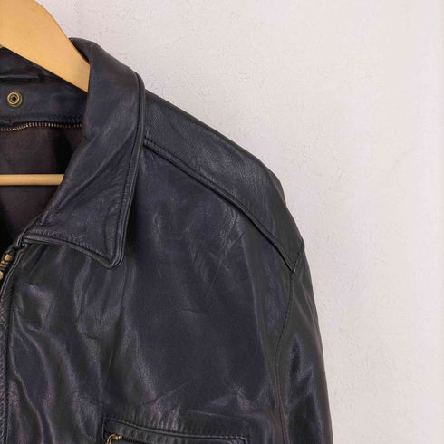 袖リブ付き COW LEATHER JACKET 牛革 レザージャケット メンズ