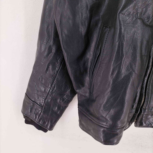 袖リブ付き COW LEATHER JACKET 牛革 レザージャケット メンズ