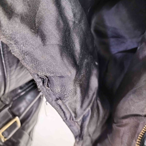 袖リブ付き COW LEATHER JACKET 牛革 レザージャケット メンズ