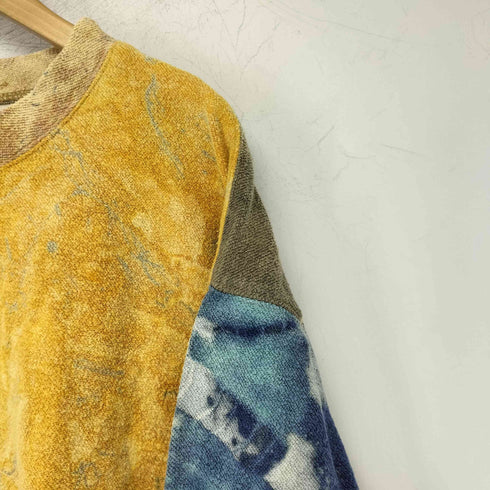 パイル地 ドッキング クルーネック スウェット メンズ import:M