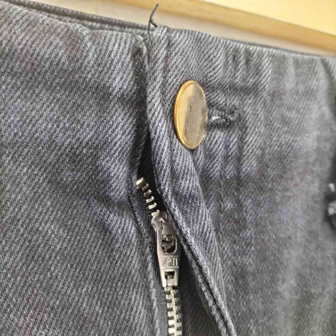 ザラ ZARA タックブラックワイドデニムパンツ レディース S