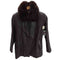 LAMB LEATHER & Real Fur Balmacaan Long Coat 羊革 ラムレザー 襟リアルファー バルマカーン ステンカラー ロング コート レディース 77
