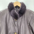 LAMB LEATHER & Real Fur Balmacaan Long Coat 羊革 ラムレザー 襟リアルファー バルマカーン ステンカラー ロング コート レディース import:L
