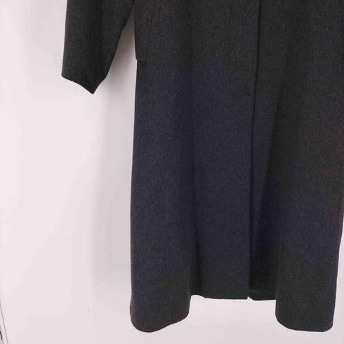 ピュア カシミヤ pure cashmere PURE CASHMERE 100% & Real Fur Balmacaan Coat ピュア カシミア 100% 襟リアルファー バルマカーン ステンカラー ロング コート 比翼 レディース 11