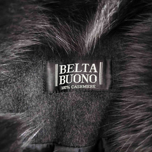 ピュア カシミヤ pure cashmere PURE CASHMERE 100% & Real Fur Balmacaan Coat ピュア カシミア 100% 襟リアルファー バルマカーン ステンカラー ロング コート 比翼 レディース 11