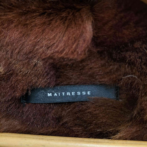 MAITRESSE ラクーンフアー ラムレザー パッチワークジャケット レディース