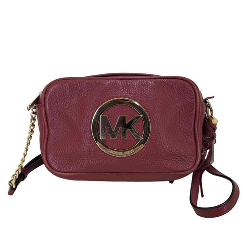 マイケルコース Michael Kors ロゴプレート タッセル付き レザーショルダーバッグ レディース