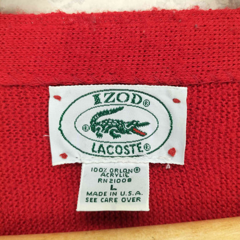 アイゾッドラコステ IZOD LACOSTE 80s USA製 カーディガン メンズ L