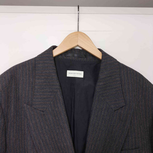 ドリスヴァンノッテン DRIES VAN NOTEN リネン混 ウールダブルテーラードジャケット メンズ import:L