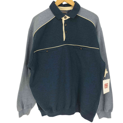 azsport ツートン スウェット ポロシャツ メンズ import:L