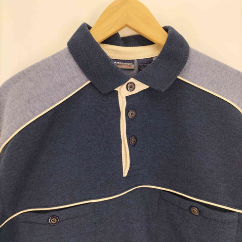 azsport ツートン スウェット ポロシャツ メンズ import:L