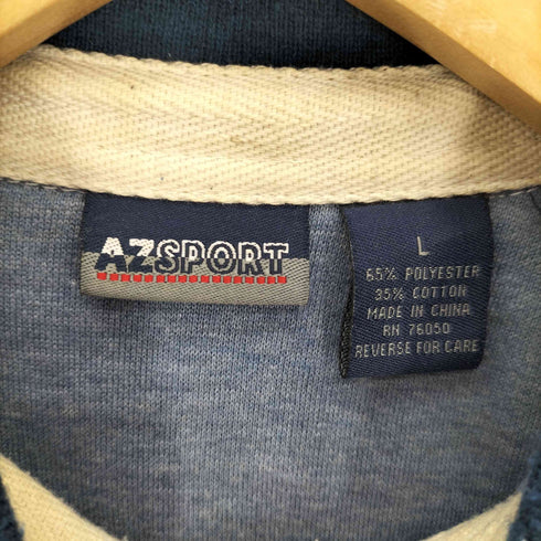 azsport ツートン スウェット ポロシャツ メンズ import:L