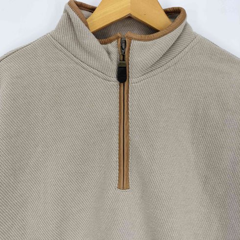 オービス ORVIS レザートリム 鹿の子 ハーフジップ ニット メンズ import:L