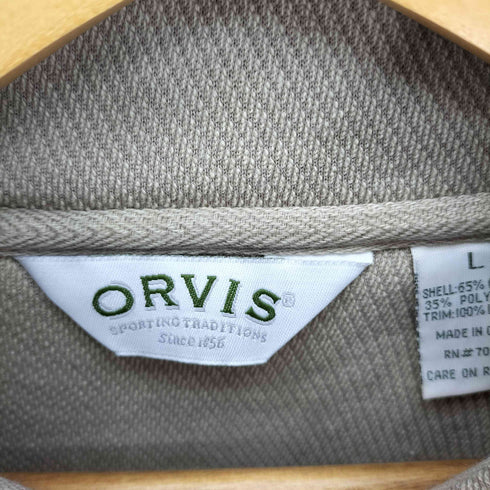 オービス ORVIS レザートリム 鹿の子 ハーフジップ ニット メンズ import:L