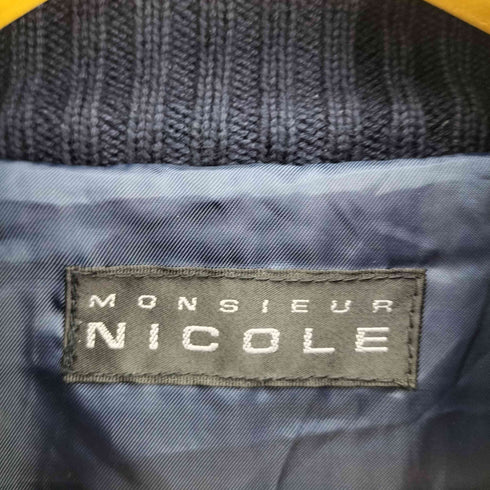ムッシュ二コル MONSIEUR NICOLE ジップアップ ドライバーズ ニット モックネック メンズ