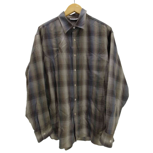 オーラリー AURALEE 25AW SUPER LIGHT WOOL CHECK SHIRT スーパー ライト ウール チェック シャツ メンズ JPN:4