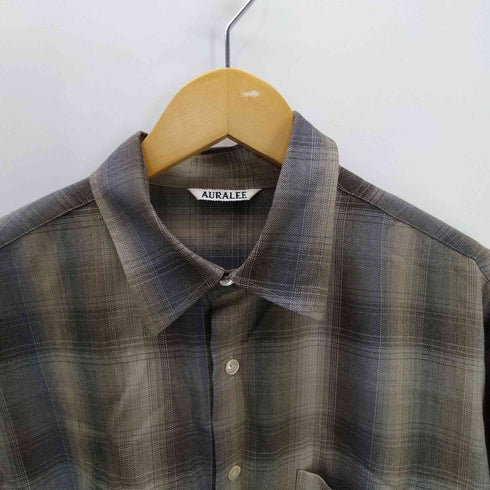 オーラリー AURALEE 25AW SUPER LIGHT WOOL CHECK SHIRT スーパー ライト ウール チェック シャツ メンズ JPN:4
