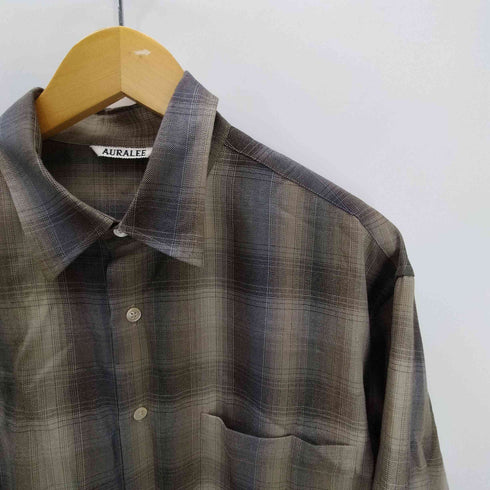 オーラリー AURALEE 25AW SUPER LIGHT WOOL CHECK SHIRT スーパー ライト ウール チェック シャツ メンズ JPN:4
