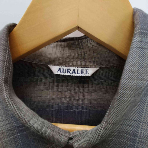 オーラリー AURALEE 25AW SUPER LIGHT WOOL CHECK SHIRT スーパー ライト ウール チェック シャツ メンズ JPN:4