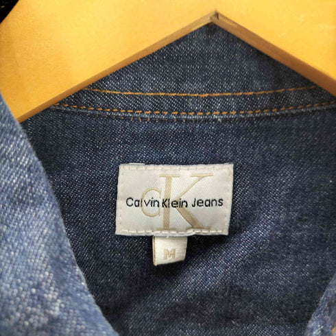 カルバンクラインジーンズ Calvin Klein Jeans S/S 袖 裾 カットオフ リメイク ウエスタン デニム シャツ メンズ import:M