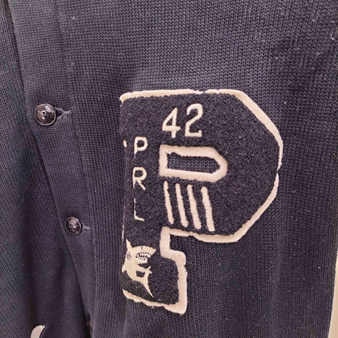 ポロバイラルフローレン Polo by RALPH LAUREN 90s レタード スーピマコットン ワッペン コットンカーディガン メンズ JPN:M
