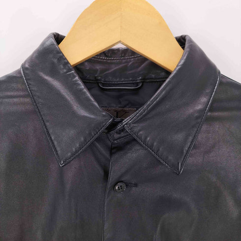 カルバンクライン CALVIN KLEIN L/S 羊革 ラムレザー シャツ ジャケット 襟芯 メンズ import:L