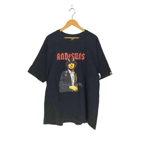 ANDSUNS フロントプリントクルーネックTシャツ メンズ