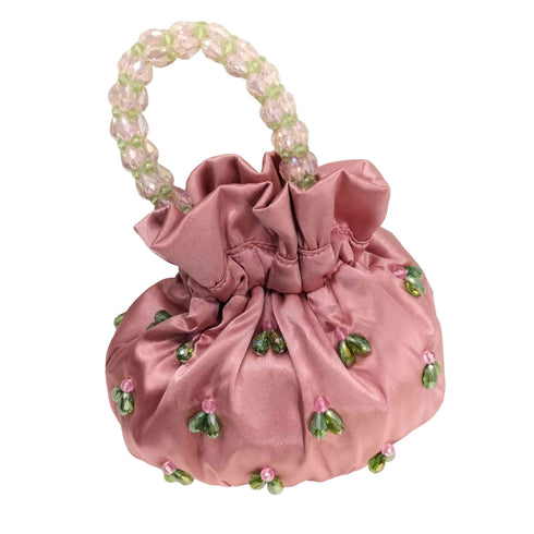 SURYO WINKLE SATIN BEADED BAG ウィンクル サテン ビーズ バッグ レディース