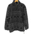ウールリッチ WOOLRICH 90S USA製 総柄 ノルディック柄 ボア フリース ハーフジップ アノラック プルオーバー 裾 ドローコード メンズ import:L