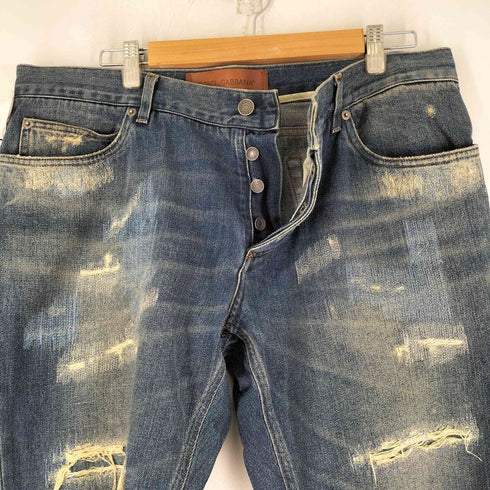 ドルチェアンドガッバーナ DOLCE&GABBANA ダメージ加工 デニムパンツ メンズ 54