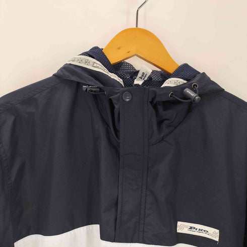 ピコ PIKO 00S ロゴ刺繍 裏地メッシュ スイッチング カラー ハーフジップ アノラック パーカー 裾 ドローコード Y2K メンズ import:M