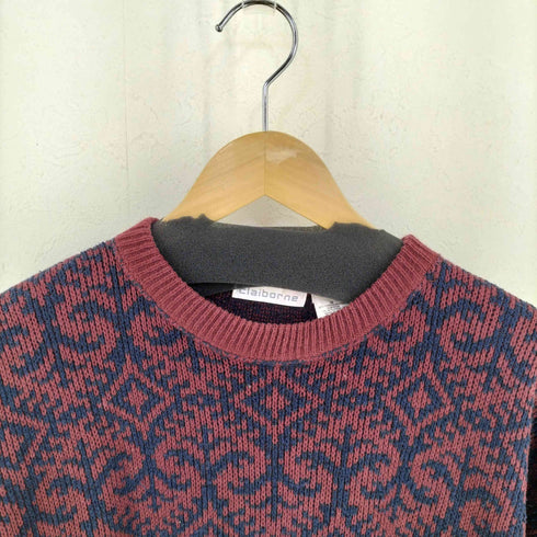クレイボーン Claiborne 90S USA製 総柄 コットンニット メンズ import:M
