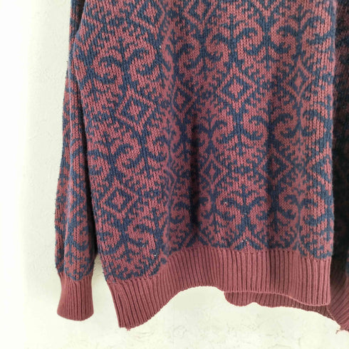 クレイボーン Claiborne 90S USA製 総柄 コットンニット メンズ import:M