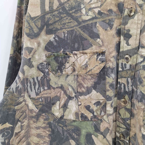 ジャージーズ JERZEES 90-00S OUTDOORS リアルツリー カモ ボタンダウン L/S シャツ メンズ import:XL