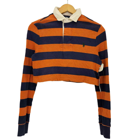 ポロバイラルフローレン Polo by RALPH LAUREN CUSTOM FIT ポニー刺繍 リメイク ボーダー ラガーシャツ レディース import:XS