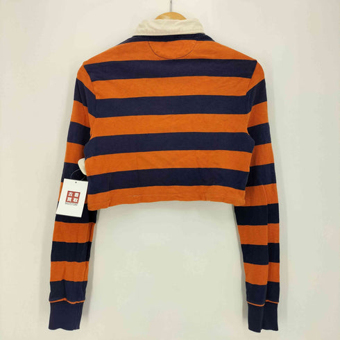 ポロバイラルフローレン Polo by RALPH LAUREN CUSTOM FIT ポニー刺繍 リメイク ボーダー ラガーシャツ レディース import:XS