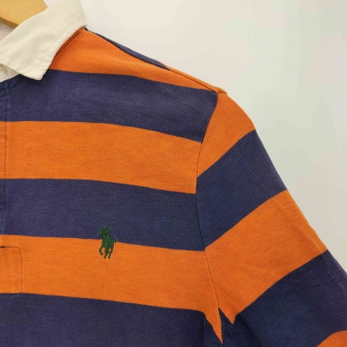 ポロバイラルフローレン Polo by RALPH LAUREN CUSTOM FIT ポニー刺繍 リメイク ボーダー ラガーシャツ レディース import:XS