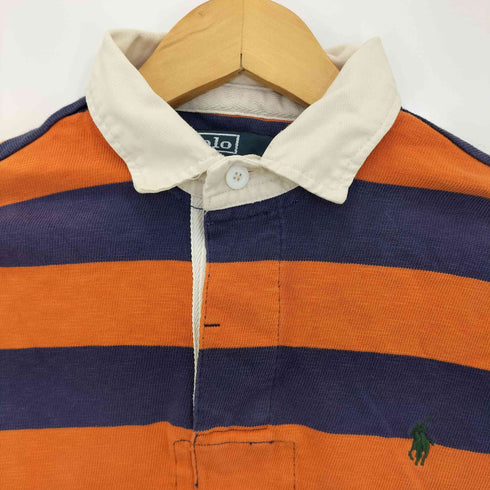 ポロバイラルフローレン Polo by RALPH LAUREN CUSTOM FIT ポニー刺繍 リメイク ボーダー ラガーシャツ レディース import:XS