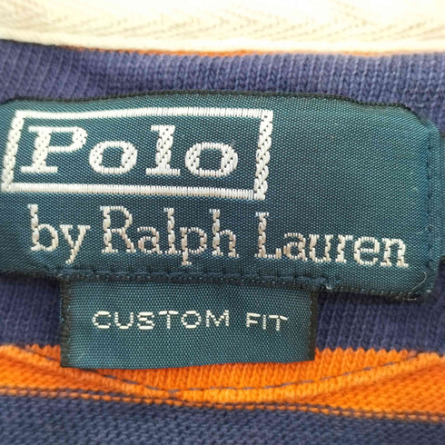 ポロバイラルフローレン Polo by RALPH LAUREN CUSTOM FIT ポニー刺繍 リメイク ボーダー ラガーシャツ レディース import:XS