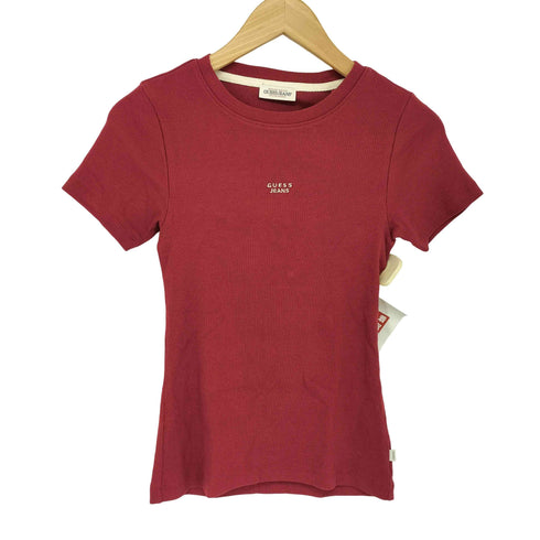 ゲス GUESS Slim Embroidered Logo Tee レディース import:S