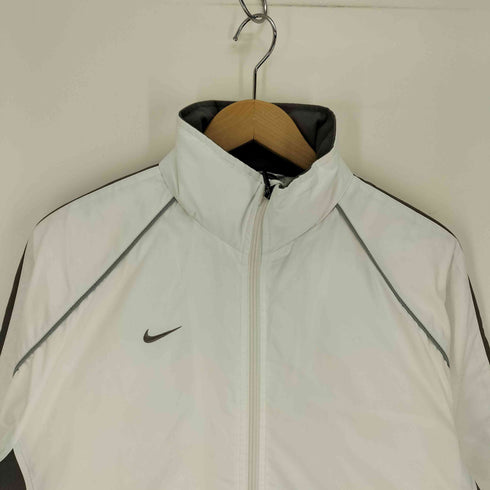 ナイキ NIKE 00S グレータグ スウッシュ ロゴ刺繍 裏地キルティング サイドライン ジップアップ シェル ジャケット メンズ import:S