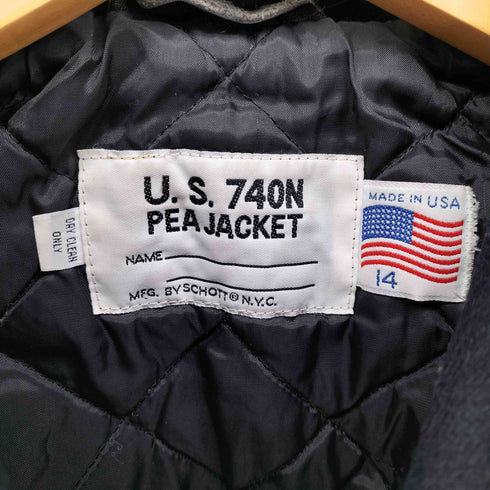 ショット Schott USA製 U.S.740N PEA JACKET 裏地キルティング メルトン Pコート メンズ 14